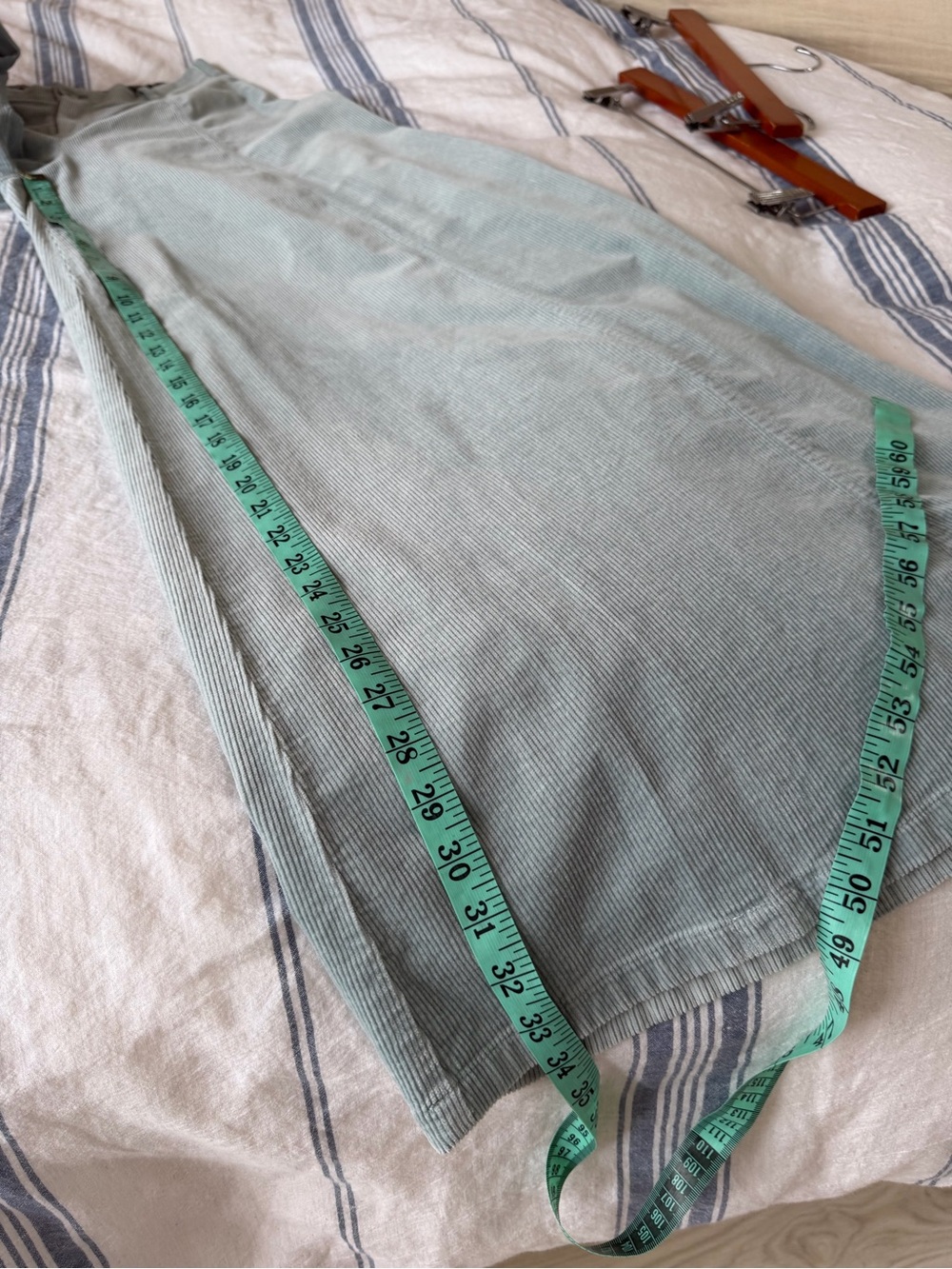 Anthropologie Ultra Wide Leg Corduroy Palazzo Trousers Pants Light Blue Size 8T - Picture 13 of 14